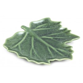 PATERA LIŚĆ CERAMICZNA SZKLIWIONA ZIELONA 20x20cm DEKORACYJNA TALERZ