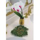 PATERA LIŚĆ CERAMICZNA SZKLIWIONA ZIELONA 20x20cm DEKORACYJNA TALERZ