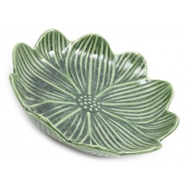 PATERA KWIAT CERAMICZNA SZKLIWIONA ZIELONA 23cm DEKORACYJNA TALERZ 20 25
