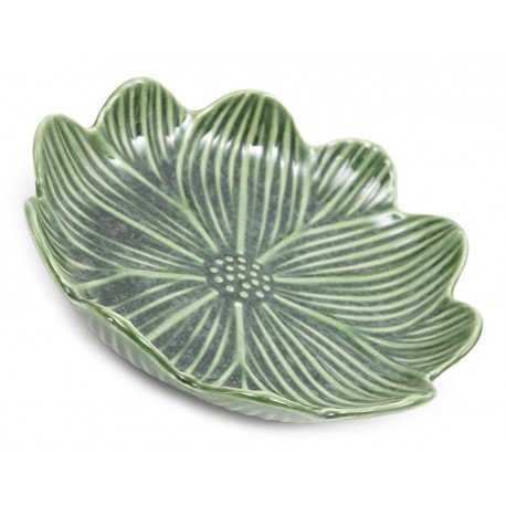 PATERA KWIAT CERAMICZNA SZKLIWIONA ZIELONA 23cm DEKORACYJNA TALERZ 20 25