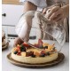 PATERA NA SERY DESERY ZE SZKLANYM KLOSZEM DREWNO MANGO 30cm TALERZ