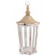 LAMPION BIAŁY BRĄZOWY RETRO DREWNIANY 65cm Z UCHWYTEM LATARNIA 60 70