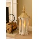 LAMPION BIAŁY BRĄZOWY RETRO DREWNIANY 65cm Z UCHWYTEM LATARNIA 60 70