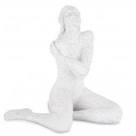FIGURKA DEKORACYJNA NAGA KOBIETA BIAŁA 21cm AKT KOBIETY NAKRAPIANA