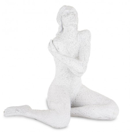 FIGURKA DEKORACYJNA NAGA KOBIETA BIAŁA 21cm AKT KOBIETY NAKRAPIANA