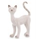 FIGURKA KOT KREMOWY ECRU BRĄZOWY 16cm CERAMICZNY DEKORACYJNY