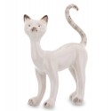 FIGURKA KOT KREMOWY ECRU BRĄZOWY 16cm CERAMICZNY DEKORACYJNY