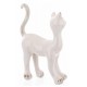 FIGURKA KOT KREMOWY ECRU BRĄZOWY 16cm CERAMICZNY DEKORACYJNY