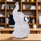 FIGURKA SŁOŃ BIAŁY SREBRNY 11cm SŁONIK NA SZCZĘŚCIE POŁYSK CERAMICZNY 10