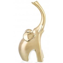 FIGURKA SŁOŃ ZŁOTY 26cm SŁONIK NA SZCZĘŚCIE CERAMICZNY 25