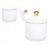 POJEMNIK NA KOSMETYKI WACIKI BIAŁY ZŁOTY 13x10cm SZKLANY ZAMYKANY ŁAZIENKOWY