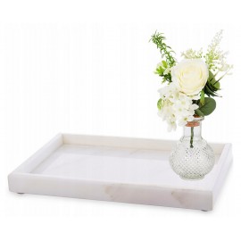 TACA PROSTOKĄTNA MARMUROWA 30x20cm BIAŁA KREMOWA MARMUR GRANIT