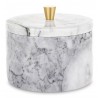 POJEMNIK NA WACIKI KOSMETYKI MARMUROWY SZARY ZŁOTY 8x10cm ZAMYKANY