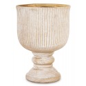 DONICZKA CERAMICZNA BEŻOWA ZŁOTA 24x18cm OSŁONKA NA NÓŻCE RETRO POSTARZANA 20 25