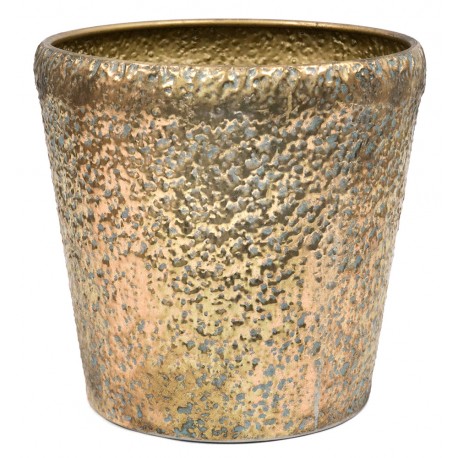 DONICZKA OSŁONKA METALOWA ZŁOTA 37x40cm RETRO POSTARZANA 35