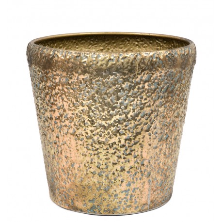 DONICZKA OSŁONKA METALOWA ZŁOTA 32x34cm RETRO POSTARZANA 30 35