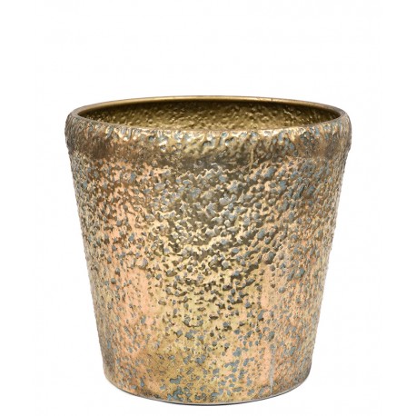 DONICZKA OSŁONKA METALOWA ZŁOTA 27x28cm RETRO POSTARZANA 25 30