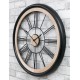 ZEGAR ŚCIENNY CZARNY BRĄZOWY METALOWY DREWNIANY 60cm AŻUROWY LOFT