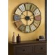 ZEGAR ŚCIENNY CZARNY WIELOKOLOROWY METALOWY 68cm AŻUROWY LOFT RETRO 70