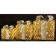 PREZENT LED ŚWIECĄCY ZŁOTY SREBRNY 18x15x15cm ŚWIĄTECZNA OZDOBA POD CHOINKĘ