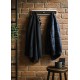 WIESZAK ŚCIENNY SREBRNY BRĄZOWY 36cm ALUMINIOWY DREWNIANY LOFT 35