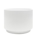 DONICZKA BIAŁA CERAMICZNA 12x12cm OKRĄGŁA PRĄŻKOWANA NOWOCZESNA MATOWA 10
