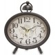 ZEGAR STOJĄCY STOŁOWY METALOWY PARIS 20cm CZARNY BEŻOWY LOFT RETRO VINTAGE