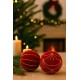 BOMBKI CHOINKOWE AKSAMITNE 8cm CZERWONE ZŁOTE KPL 12szt BOMBKA NA CHOINKĘ