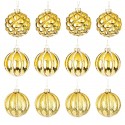 BOMBKI CHOINKOWE GLAMOUR 8cm ZŁOTE KPL 12szt BOMBKA NA CHOINKĘ ŚWIĘTA