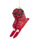 BOMBKI CHOINKOWE BUTY NARCIARSKIE Z NARTAMI KPL 2szt CZERWONE CZARNE
