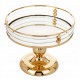 PATERA TACA LUSTRZANA ZŁOTA NA NÓŻCE 25cm METALOWA Z LUSTREM GLAMOUR