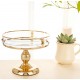 PATERA TACA LUSTRZANA ZŁOTA NA NÓŻCE 25cm METALOWA Z LUSTREM GLAMOUR