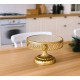 PATERA TACA PODSTAWKA ZŁOTA LUSTRZANA 25cm STYLOWA NA NÓŻCE Z LUSTREM