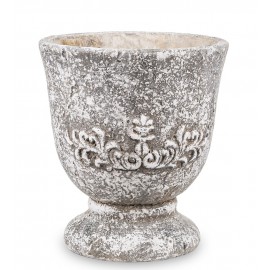 DONICZKA OKRĄGŁA BETONOWA SZARA RUSTYKALNA 18x16cm NA NÓŻCE OSŁONKA 15