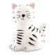 DUŻA SKARBONKA CERAMICZNA KOT KOTEK BIAŁY CZARNY 17x14cm FIGURKA