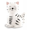 DUŻA SKARBONKA CERAMICZNA KOT KOTEK BIAŁY CZARNY 17x14cm FIGURKA