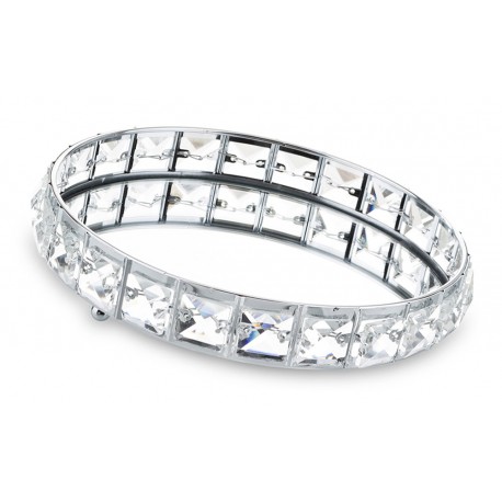 TACA LUSTRZANA SREBRNA METALOWA 21cm Z LUSTREM KAMIENIAMI GLAMOUR 20