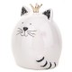 SKARBONKA CERAMICZNA KOT KOTEK BIAŁY CZARNY Z KORONĄ 12x10cm FIGURKA