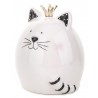 SKARBONKA CERAMICZNA KOT KOTEK BIAŁY CZARNY Z KORONĄ 12x10cm FIGURKA
