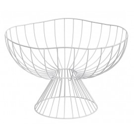 PATERA METALOWA BIAŁA NA NÓŻCE KOSZYK NA OWOCE 28cm LOFT 25 30