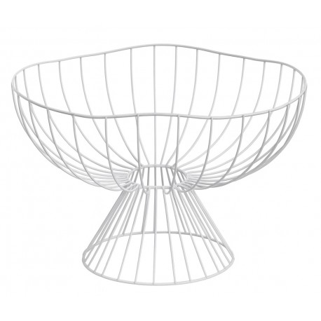 PATERA METALOWA BIAŁA NA NÓŻCE KOSZYK NA OWOCE 28cm LOFT 25 30