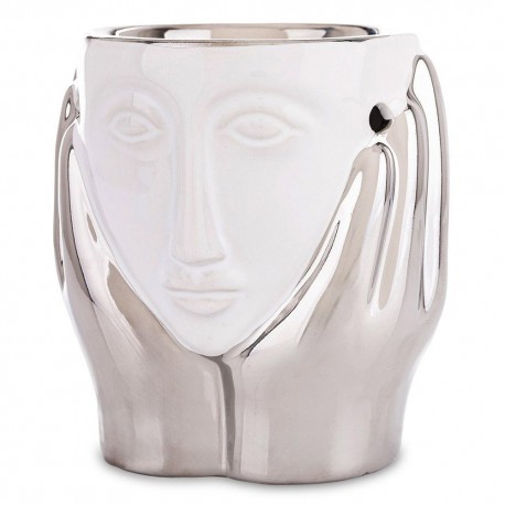 KOMINEK ZAPACHOWY BIAŁY SREBRNY DŁOŃ DŁONIE TWARZ GŁOWA