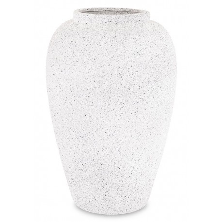WAZON BIAŁY CZARNY CERAMICZNY 30cm Z EFEKTEM KAMIENIA NOWOCZESNY MATOWY