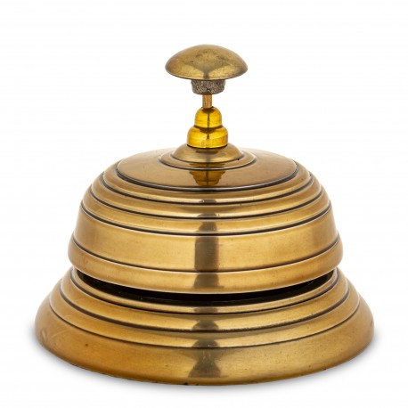 DZWONEK RECEPCYJNY HOTELOWY BARMAŃSKI ZŁOTY ANTYCZNY DEKORACYJNY