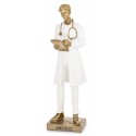 FIGURKA MĘŻCZYZNA LEKARZ 25cm BIAŁA ZŁOTA DOKTOR MEDYK 20 30