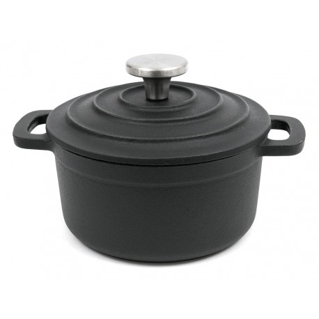 NACZYNIE DO ZAPIEKANIA ŻELIWNE KOKILKA CZARNA 600 ml Z POKRYWĄ GARNEK