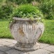 DONICZKA SZARA BRĄZOWA 27x25cm OSŁONKA DONICA ZDOBIONA 30cm
