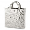 WAZON SREBRNY TOREBKA 27cm NOWOCZESNY GLAMOUR POŁYSK DEKORACJA 25