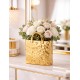 WAZON ZŁOTY TOREBKA 27cm NOWOCZESNY GLAMOUR POŁYSK DEKORACJA 25