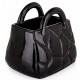 WAZON CZARNY TOREBKA 23cm NOWOCZESNY GLAMOUR POŁYSK DEKORACJA 20 25